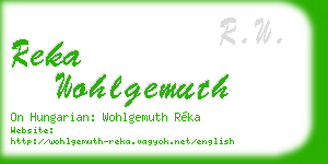 reka wohlgemuth business card