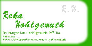 reka wohlgemuth business card